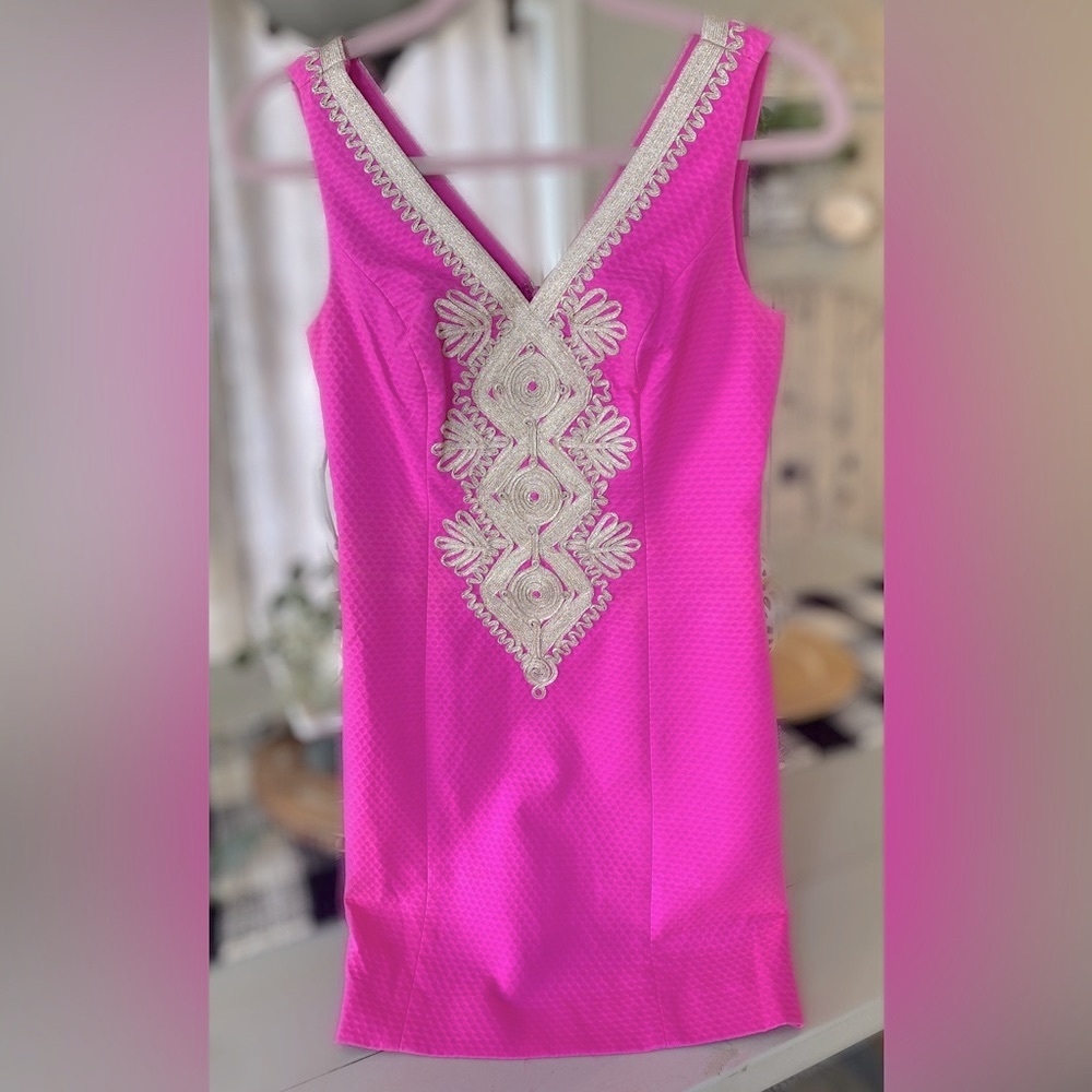 Hot pink/gold Lilly Pulitzer dress